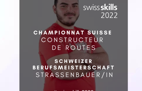 SWISSKILLS2022 Luis Falè remporte la médaille de bronze des constructeurs de routes ! BRAVO